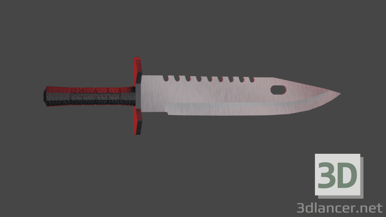 3d Охотничий нож модель купить - ракурс