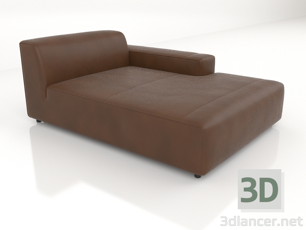 3d model Chaise longue 177 with a low armrest on the left - preview