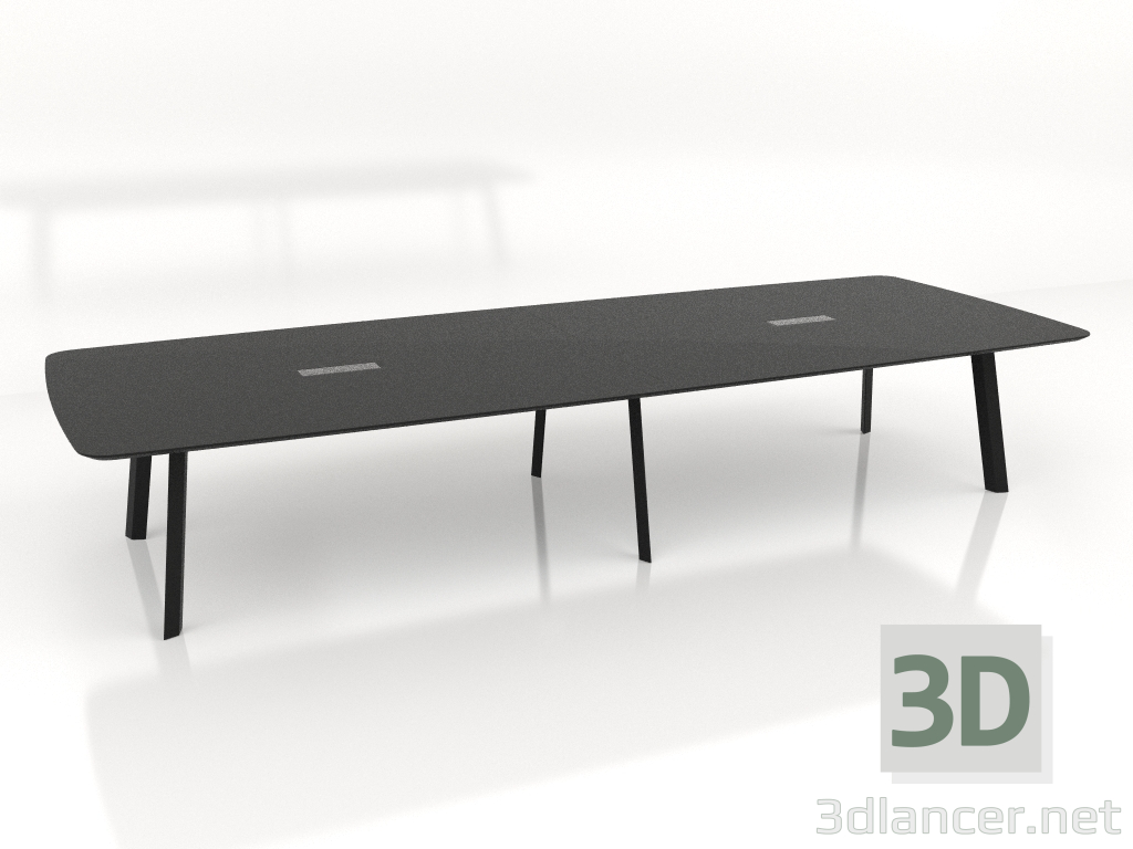 3d модель Конференц-стіл з модулем електрифікації 415х155 – превью