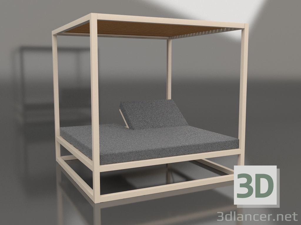 3d модель Кушетка с высокими фиксированными планками с потолком (Sand) – превью
