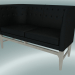 3d model Double sofa Mayor (AJ6, H 82cm, 62x138cm, White oiled oak, Leather - Black Silk) - preview