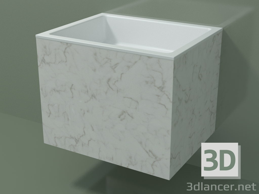 modello 3D Lavabo sospeso (02R133301, Carrara M01, L 60, P 48, H 48 cm) - anteprima