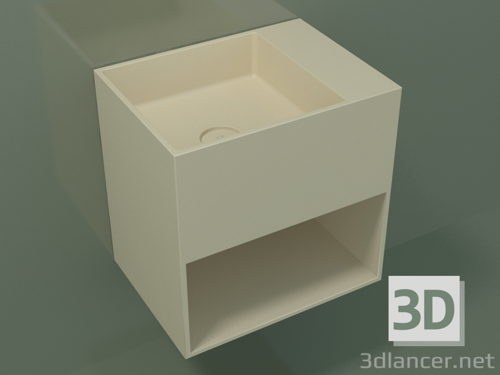 3D Modell Wandwaschbecken Giorno (06UN23101, Knochen C39, L 48, P 36, H 48 cm) - Vorschau