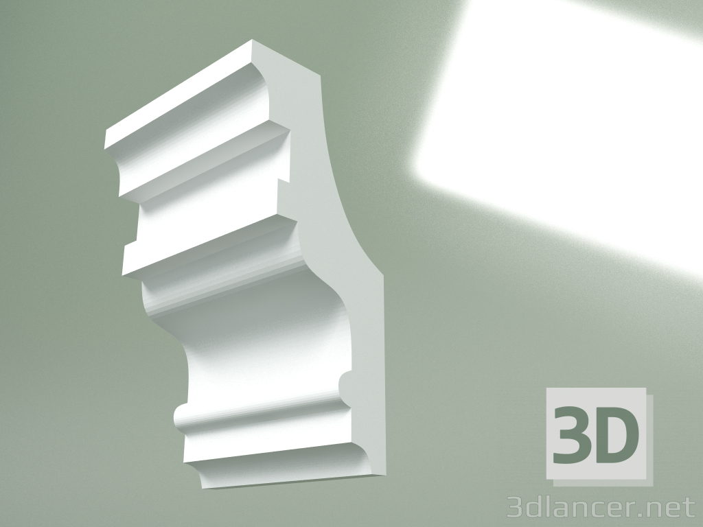 modello 3D Cornicione in gesso (zoccolo a soffitto) KT410 - anteprima