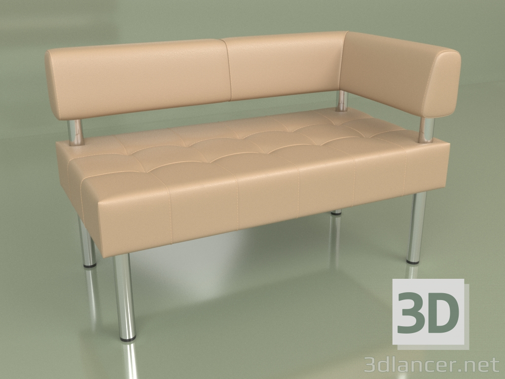 3d model Section double corner left Business (Beige leather) - preview