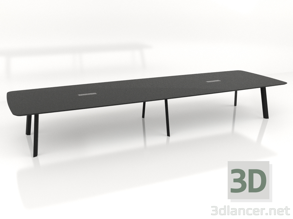 3d model Mesa de conferencias con módulo de electrificación 500x155 - vista previa