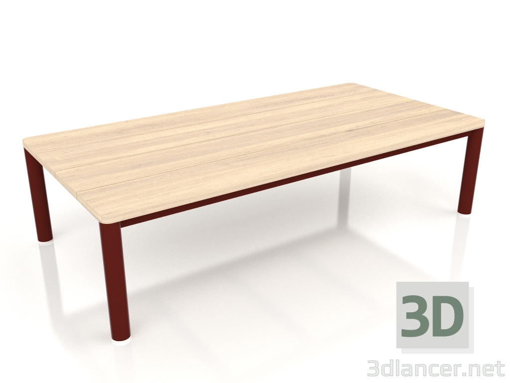 modello 3D Tavolino 70×140 (Rosso vino, Legno Iroko) - anteprima