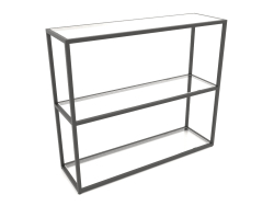 Rack de console retangular (VIDRO, 100x30x86, 3 prateleiras)