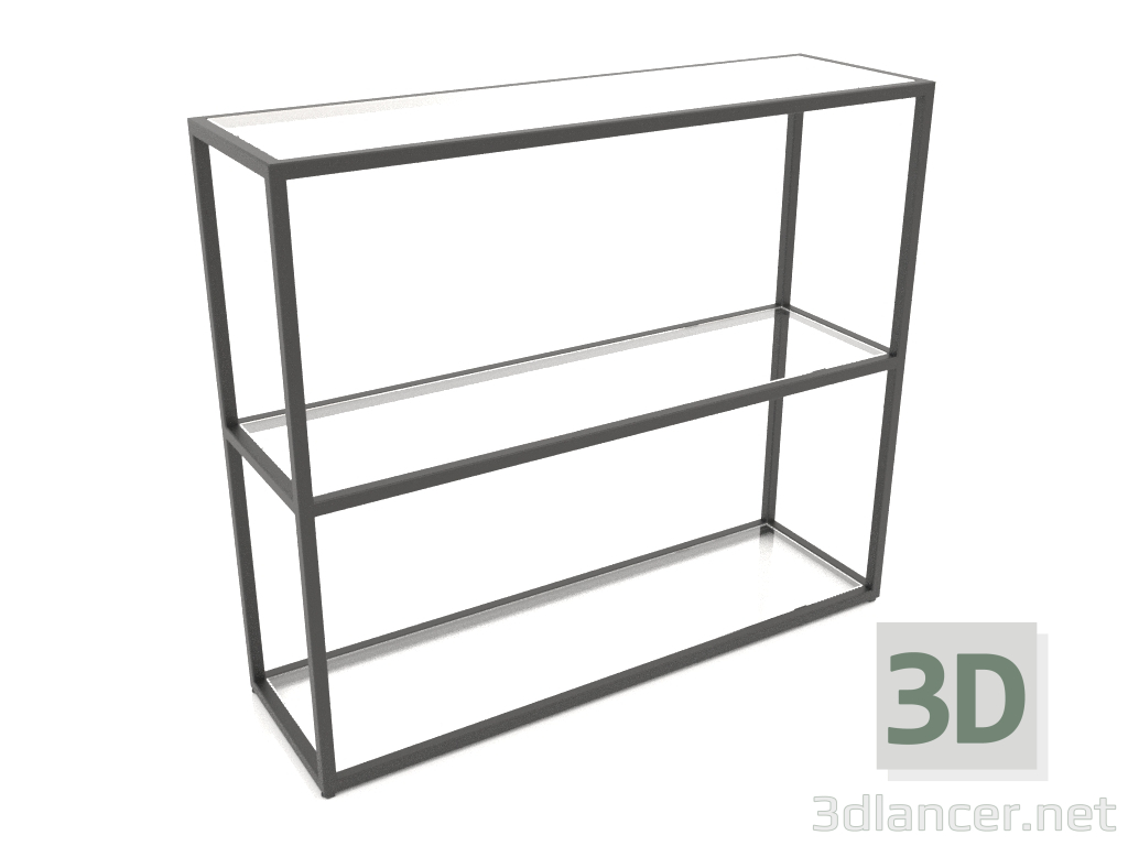 modello 3D Portaconsolle rettangolare (VETRO, 100x30x86, 3 ripiani) - anteprima