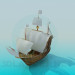 3d model Ship sailing - preview
