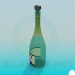 3D modeli Şarap şişe - önizleme