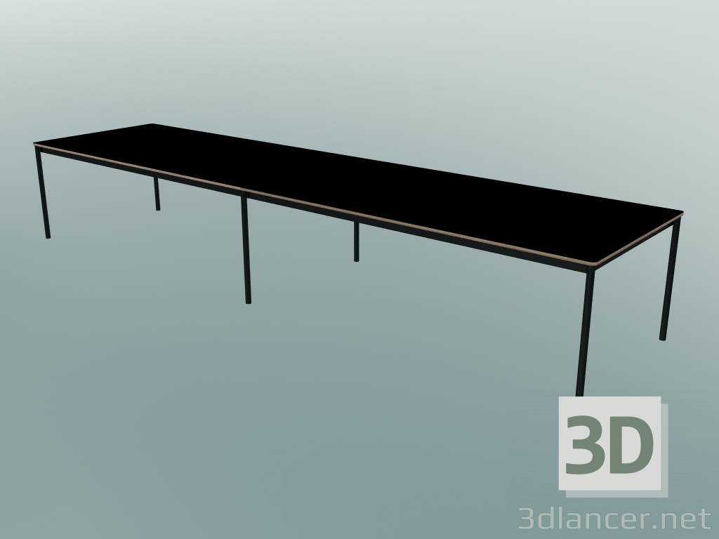 3d model Rectangular table Base 440x110 cm (Black, Plywood, Black) - preview