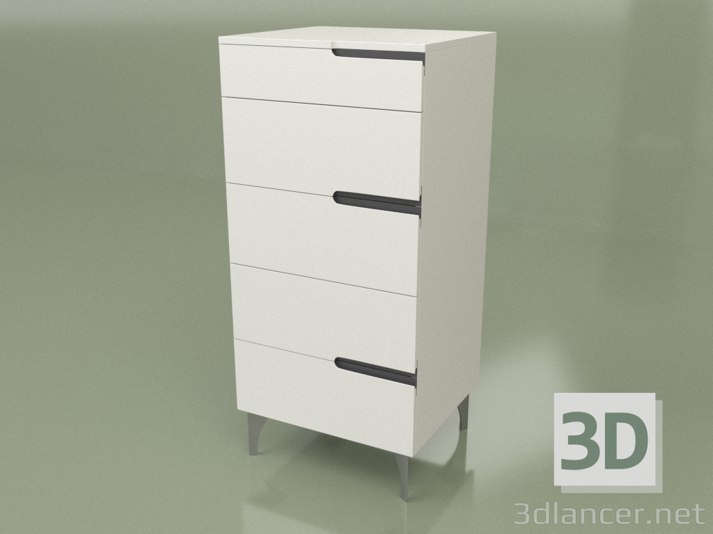 3d model Chest of drawers GL 340 (White) - preview