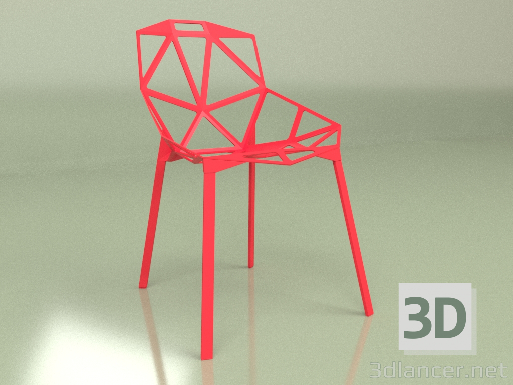 modello 3D Sedia One Premium (rossa) - anteprima
