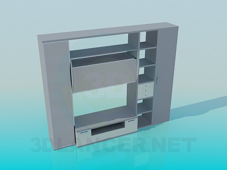 modelo 3D Muebles con estantes para TV - escuchar modelo 3D Muebles con estantes para TV - escuchar