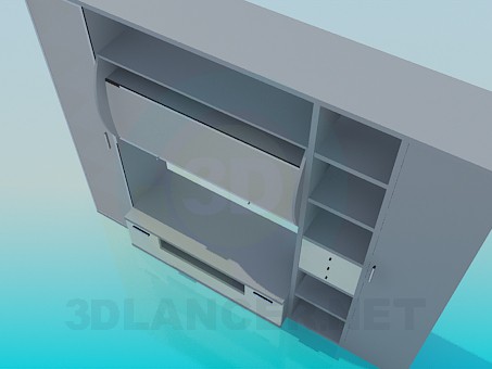 modelo 3D Muebles con estantes para TV - escuchar modelo 3D Muebles con estantes para TV - escuchar
