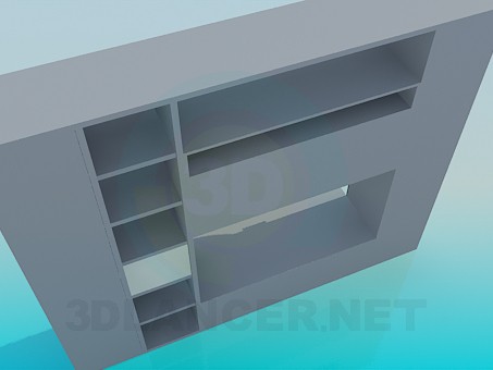 modelo 3D Muebles con estantes para TV - escuchar modelo 3D Muebles con estantes para TV - escuchar