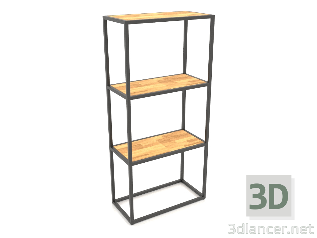 3D Modell Rechteckiges Regal (HOLZ, 60x30x128) - Vorschau