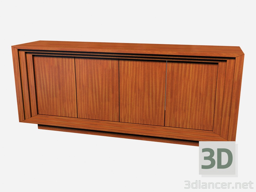 3D Modell Horizontale Art Deco Holzkiste Rollins - Vorschau