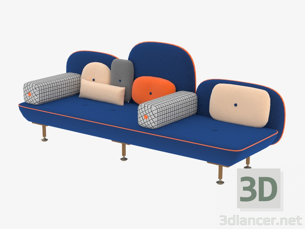 3 डी मॉडल डबल सोफे बिस्तर - पूर्वावलोकन