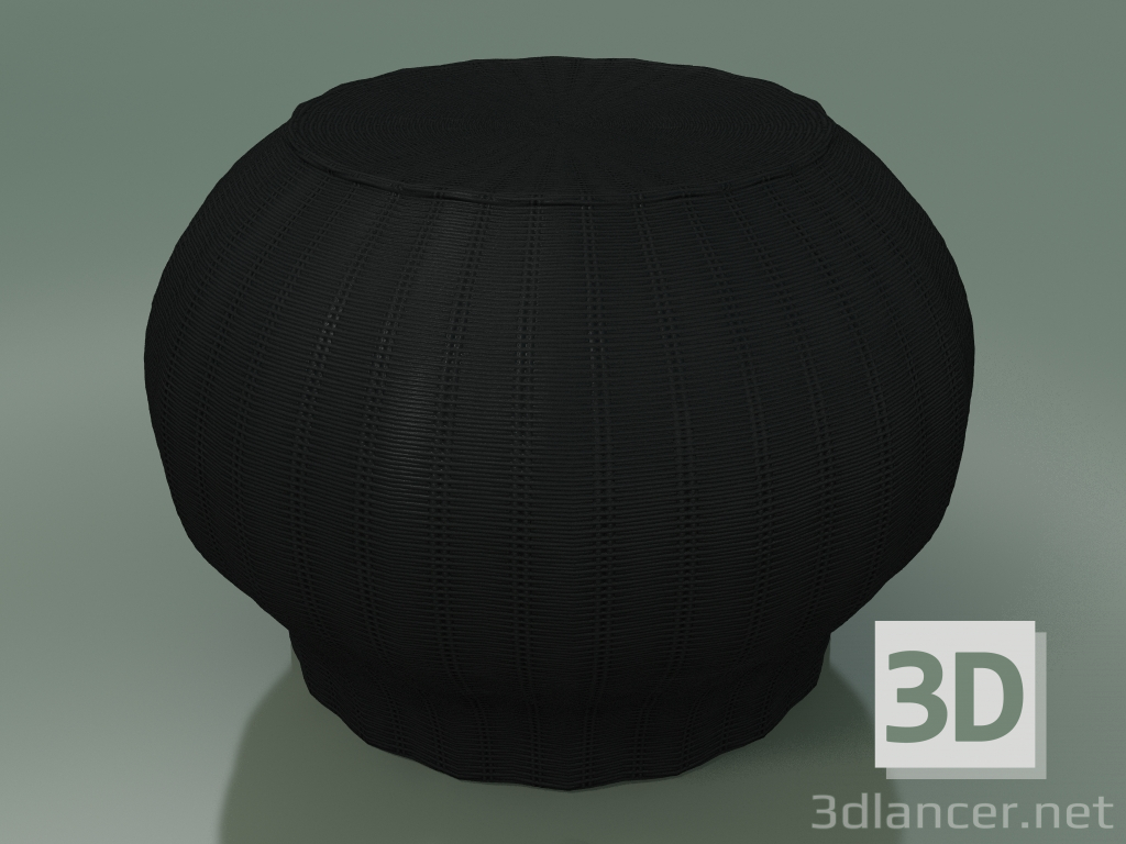3D Modell Beistelltisch, Ottomane (Bolla 10, Schwarz) - Vorschau
