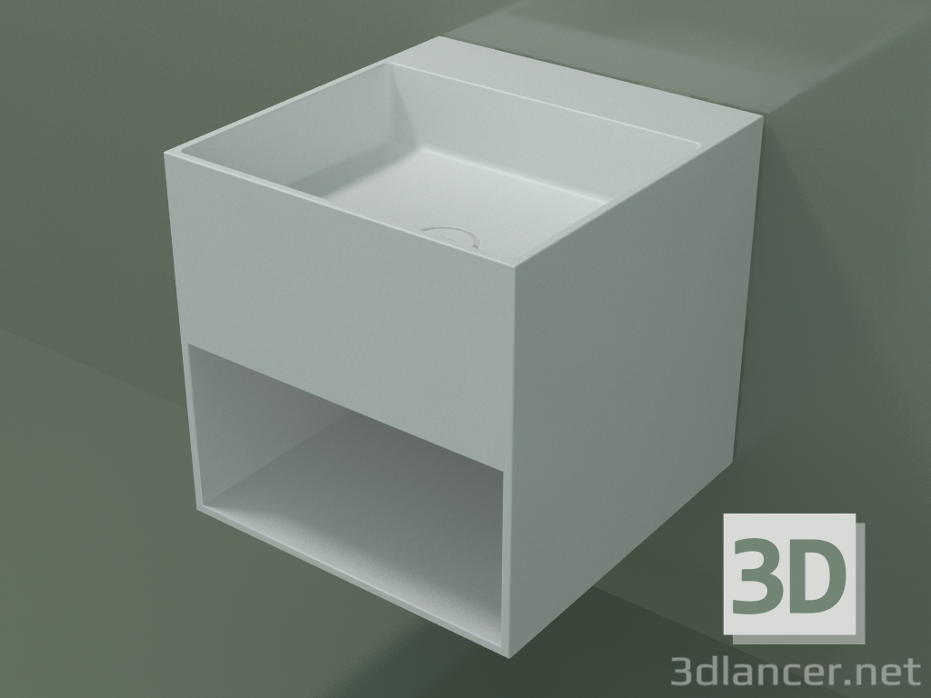 3D modeli Duvara monte lavabo Giorno (06UN23301, Glacier White C01, L 48, P 50, H 48 cm) - önizleme
