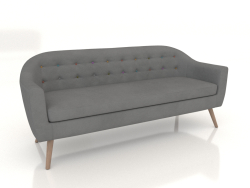 Sofa Florence 3-seater (dark gray - colored buttons)