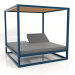 3D Modell Couch mit hohen festen Lattenrosten mit Decke (Graublau) - Vorschau