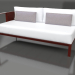 Modelo 3d Módulo de sofá, seção 1 esquerda (Vinho tinto) - preview