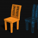 modello 3D Asset di gioco per sedia 3D: basso contenuto di poligoni - anteprima