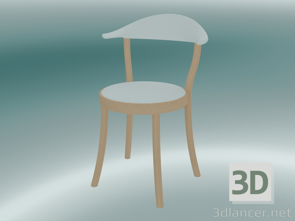 modello 3D Sedia MONZA sedia da bistrot (1212-20, faggio naturale, bianco) - anteprima