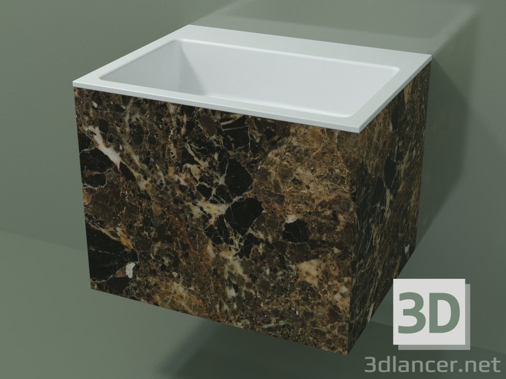 3D modeli Duvara monte lavabo (02R133302, Emperador M06, L 60, P 48, H 48 cm) - önizleme