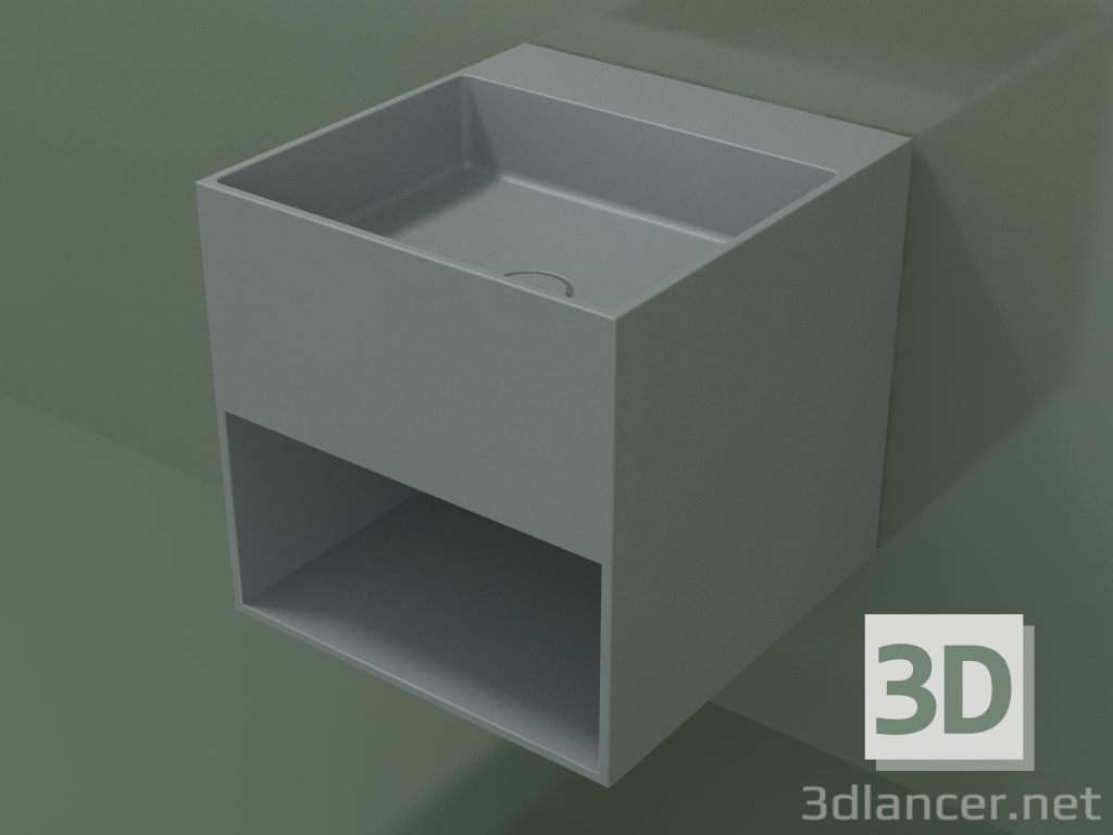 3D Modell Wandwaschbecken Giorno (06UN23301, Silbergrau C35, L 48, P 50, H 48 cm) - Vorschau