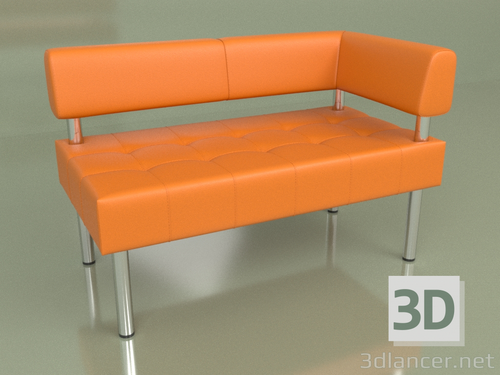 modèle 3D Section double coin gauche Business (Cuir Orange) - preview