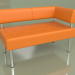 3d модель Секция двухместная угловая левая Бизнес (Orange leather) – превью
