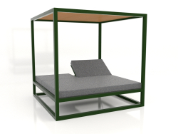 Couch with high fixed slats with a ceiling (Bottle green)