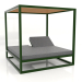 3d model Couch with high fixed slats with a ceiling (Bottle green) - preview