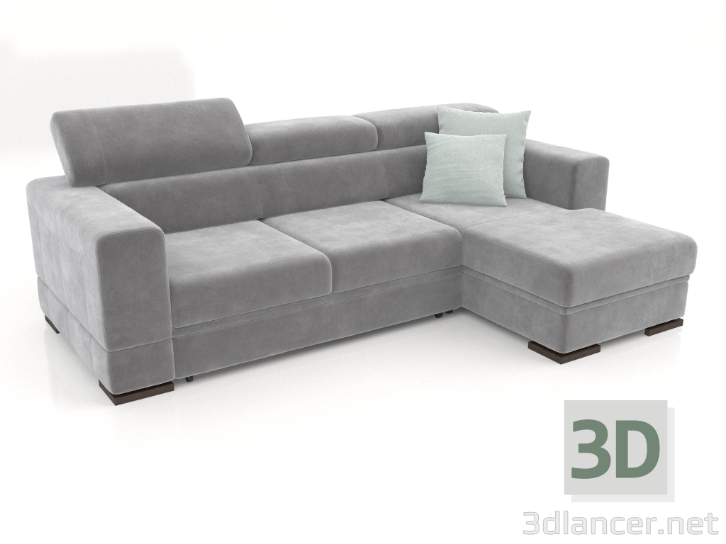 modello 3D Divano Fabio con pouf (Gallardo 29) - anteprima