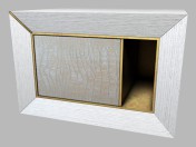 Mesa de cabeceira de madeira com couro-aparado Semiramide de Art Deco