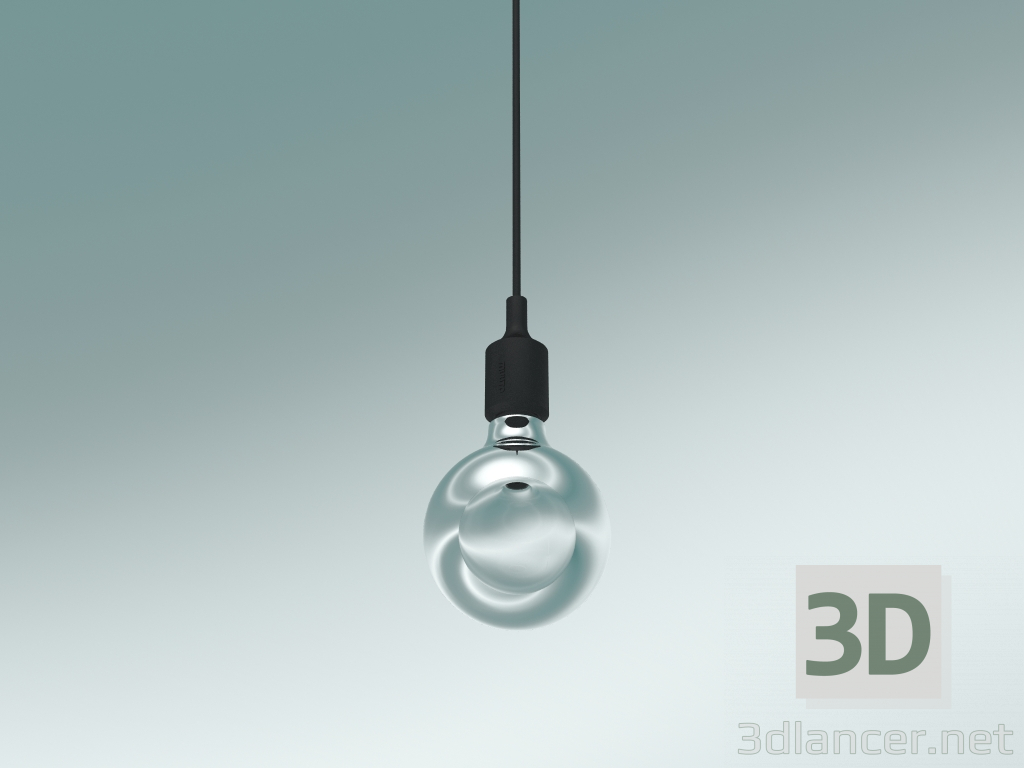 modello 3D Lampada a sospensione E27 (Nero) - anteprima