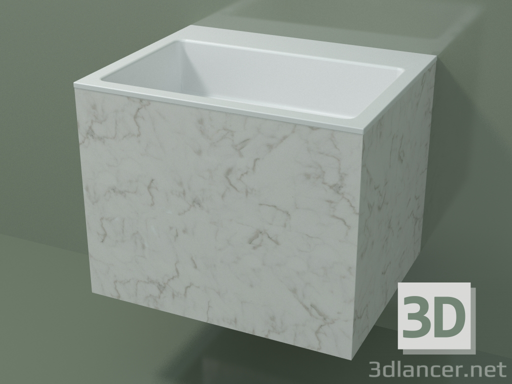 modello 3D Lavabo sospeso (02R133302, Carrara M01, L 60, P 48, H 48 cm) - anteprima