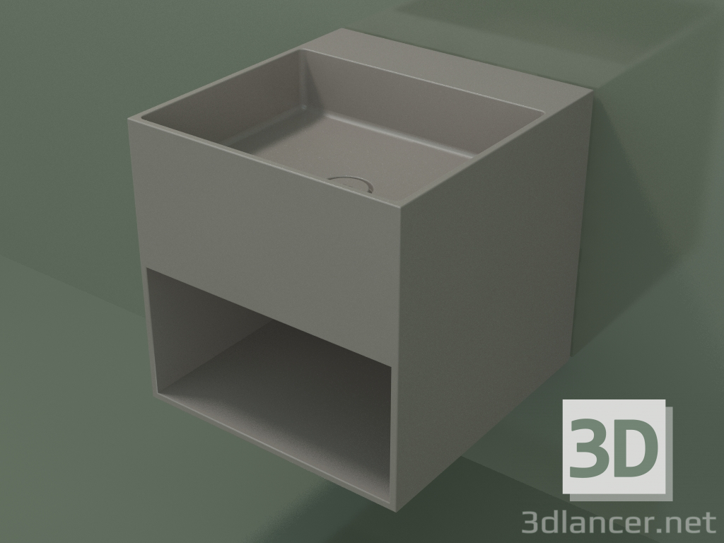 3D modeli Duvara monte lavabo Giorno (06UN23301, Clay C37, L 48, P 50, H 48 cm) - önizleme