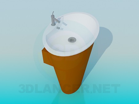 3d model Vanity with a cone-shaped stand - preview 3d model Vanity with a cone-shaped stand - preview