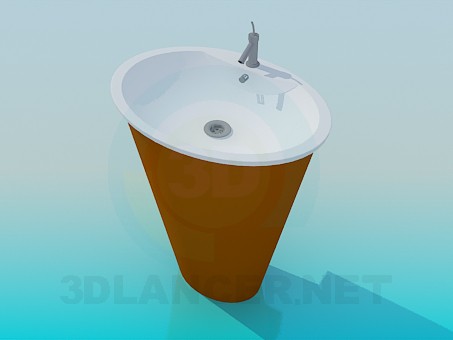 3d model Vanity with a cone-shaped stand - preview 3d model Vanity with a cone-shaped stand - preview