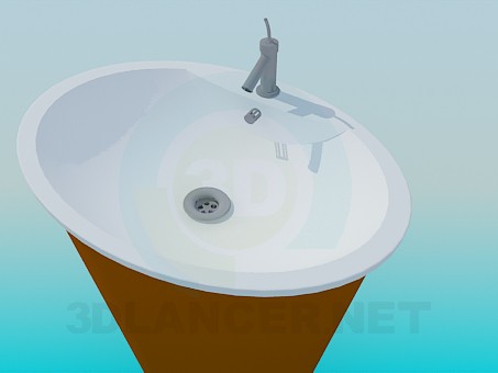 3d model Vanity with a cone-shaped stand - preview 3d model Vanity with a cone-shaped stand - preview