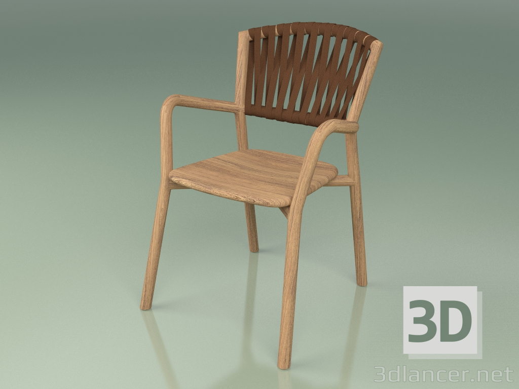 3D Modell Stuhl 161 (Teak, Gürtel Braun) - Vorschau