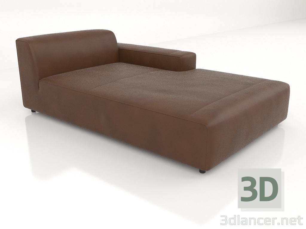 3d model Chaise longue 207 with a low armrest on the left - preview