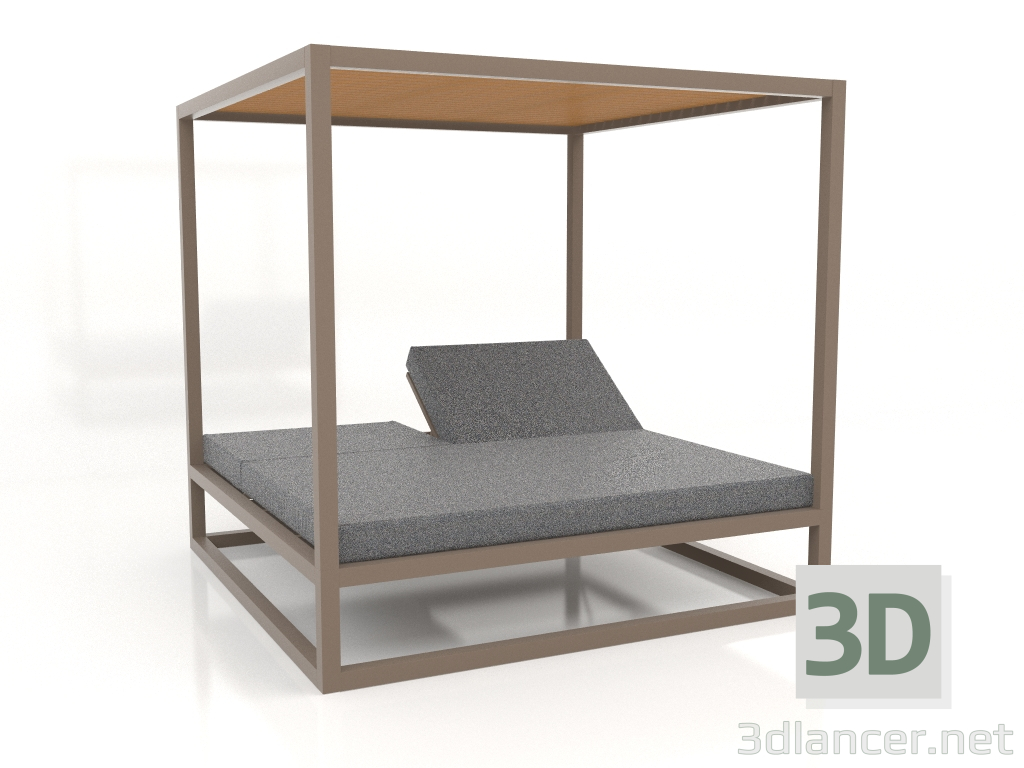 3d model Couch with high fixed slats with a ceiling (Bronze) - preview