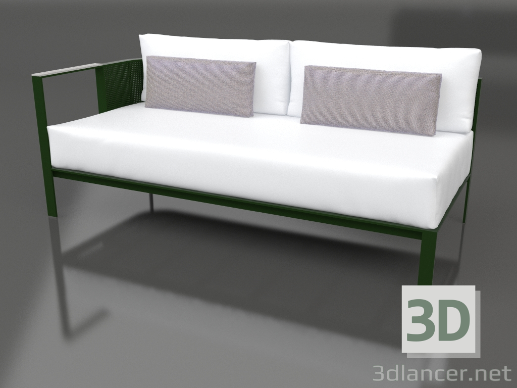 3D modeli Kanepe modülü, bölüm 1 sol (Şişe yeşili) - önizleme