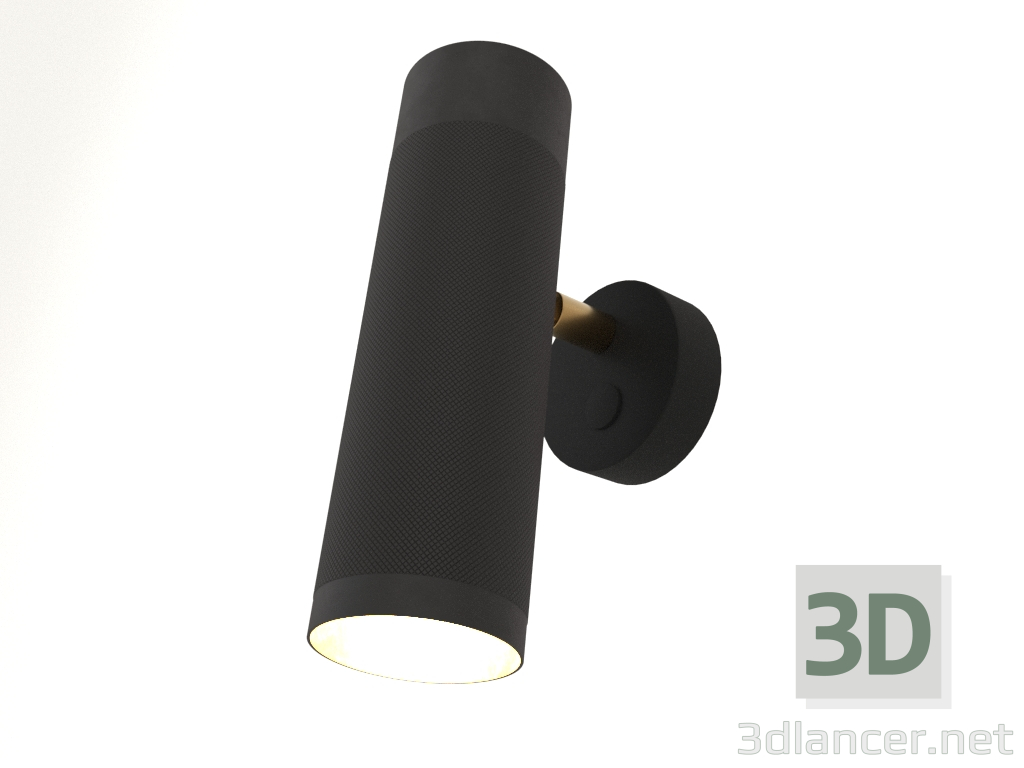 modello 3D Lampada da parete Patrone (nero e ottone) - anteprima